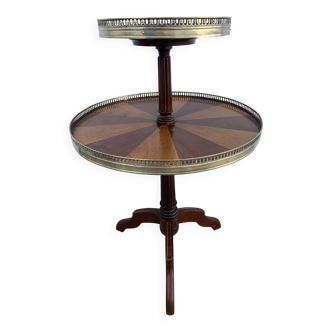 Late 19th century tripod pedestal table in wood marquetry