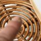 Vintage spiral rattan stool, France 1950