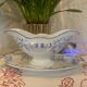 Mozart pattern earthenware gravy boat stamped Sarreguemines