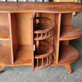 Bar pivotant années 50 en bois exotique, double face