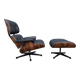 Vitra Eames Lounge Chair XL + Ottoman, Black leather & Santos Rosewood