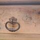 Antique Louis Philippe style desk table in cherry wood with 2 drawers