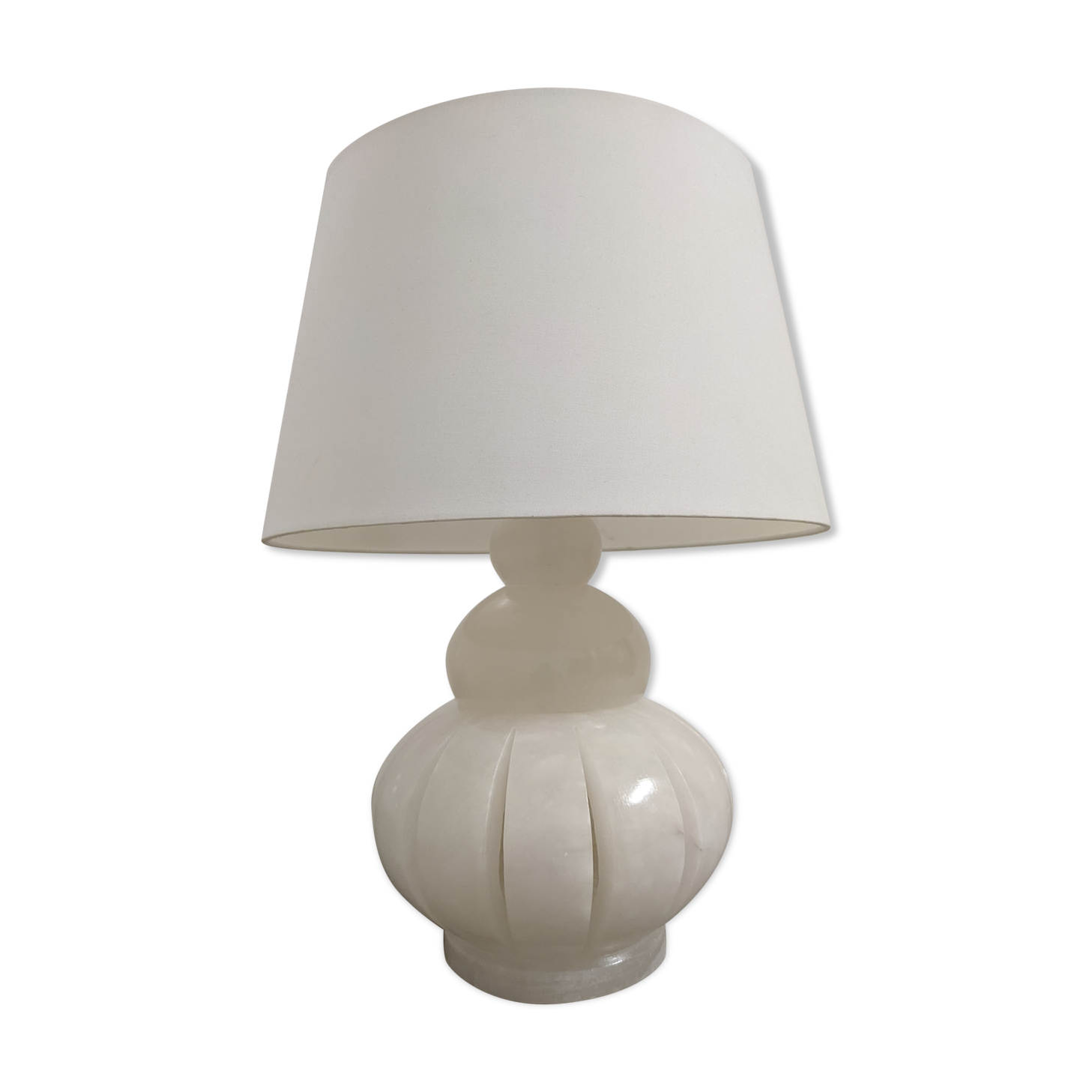 Alabaster ball lamp from the 60s/70s