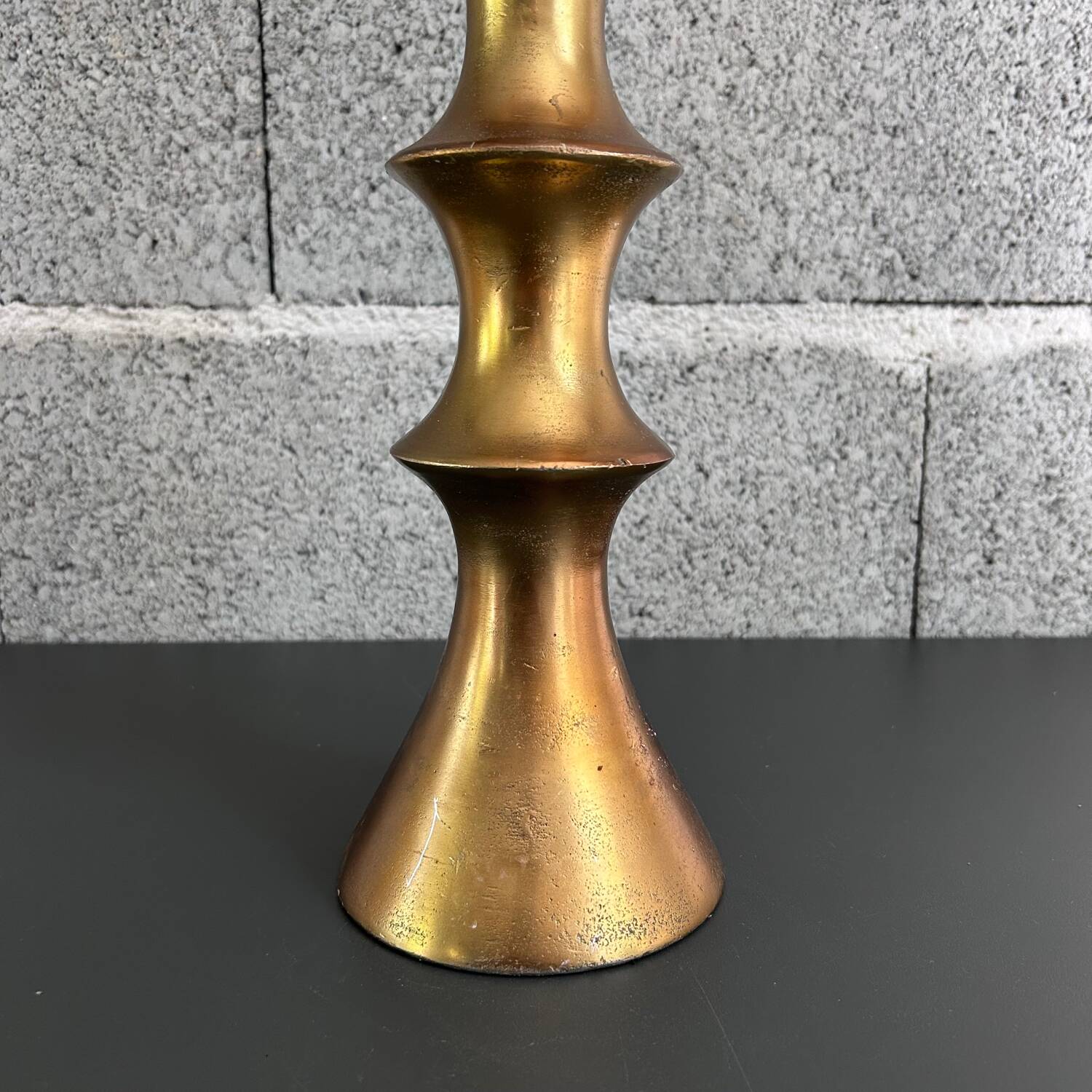 Brutalist gilt bronze candelabra