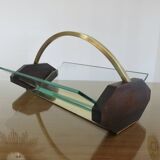 Rosewood, brass and glass centerpiece, art deco, 1930s-40s