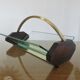 Rosewood, brass and glass centerpiece, art deco, 1930s-40s