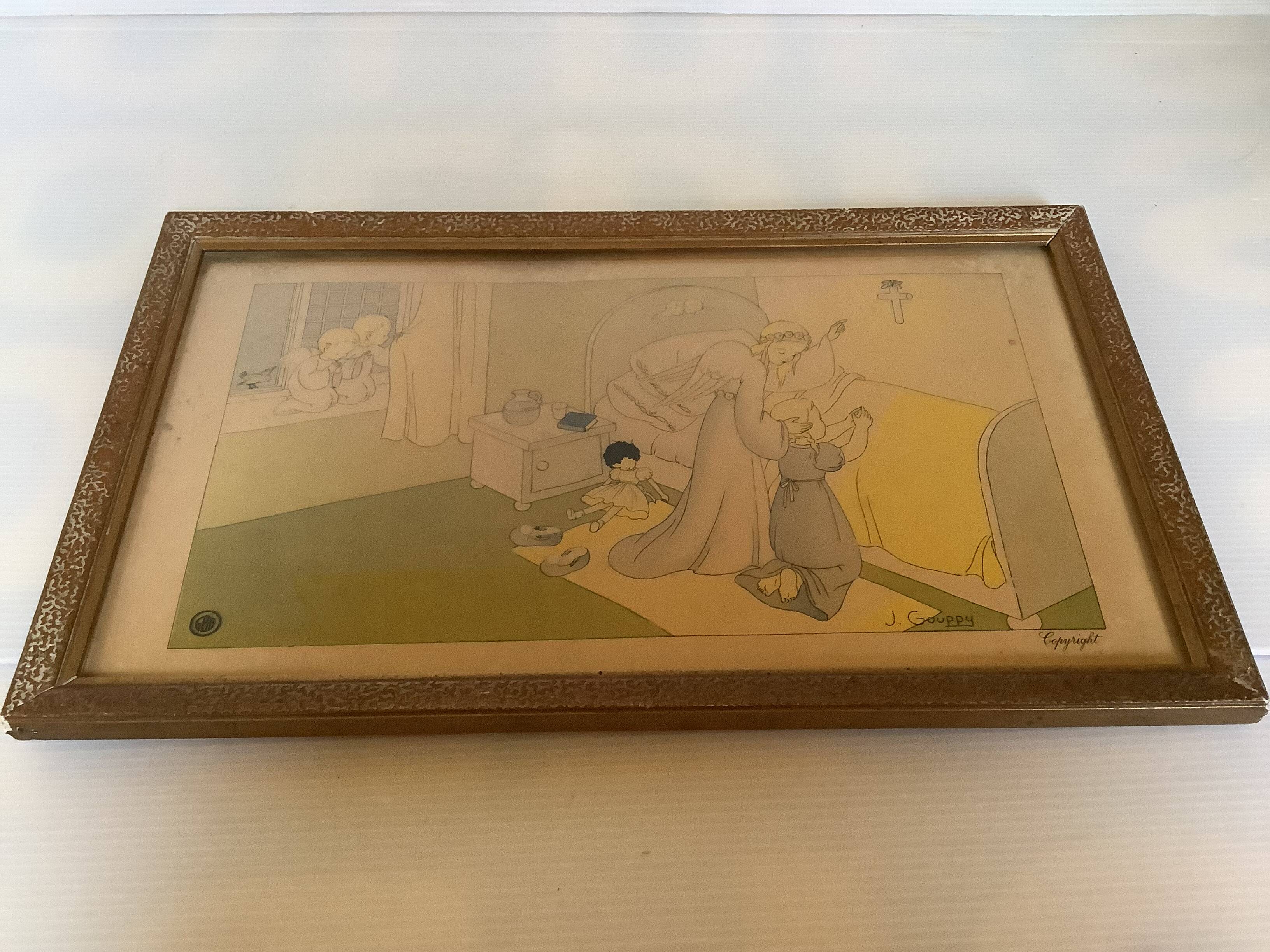 Old religious illustration frame