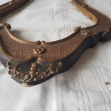 Cadre ancien en bois sculpté doré style baroque Louis XV feuillure 33 x 43