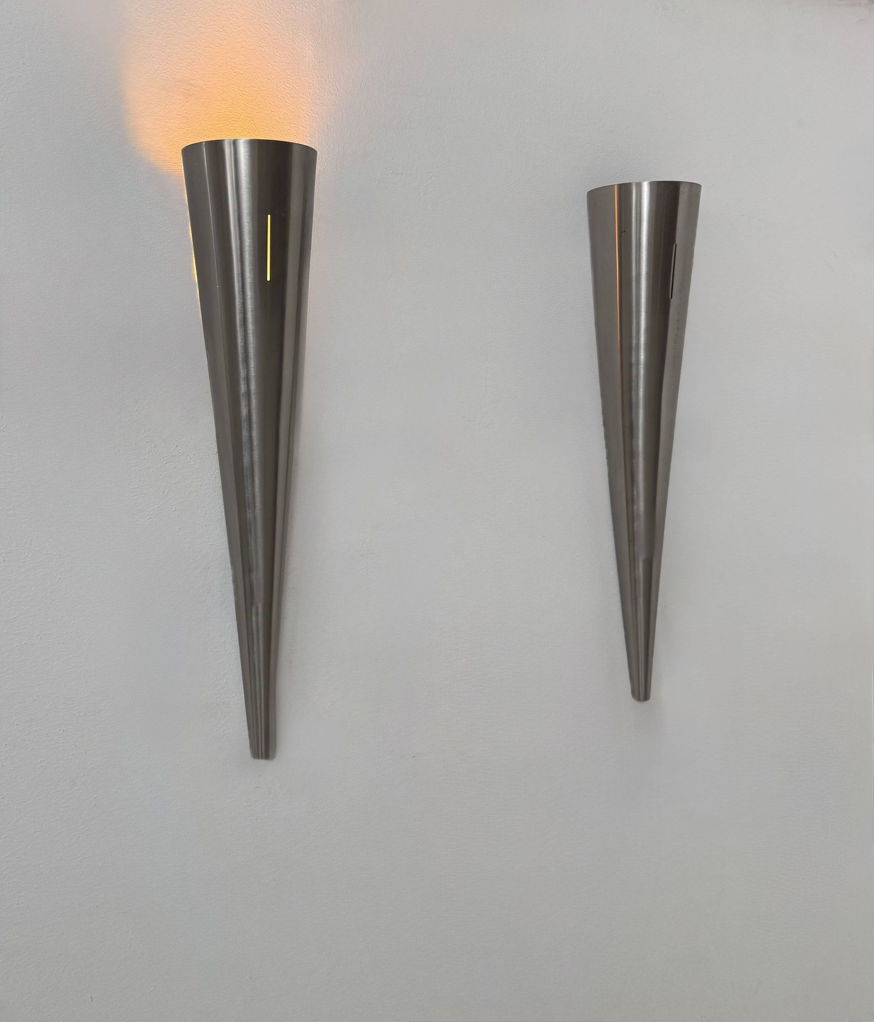 Vintage wall light pair, metal, France, 1980.