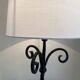 Wrought iron lamp, 2M fabric cable, cotton shade