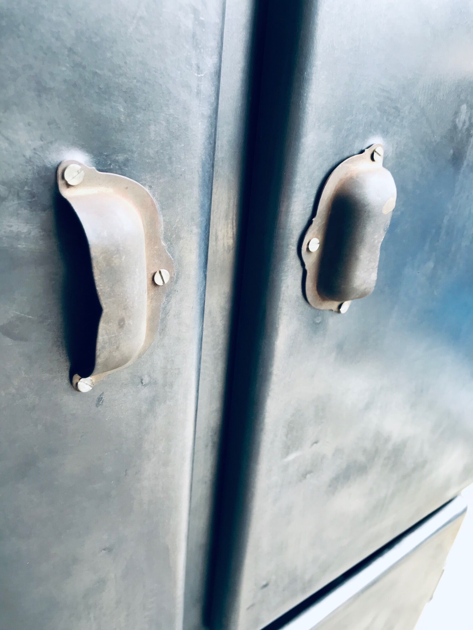 Rounded metal cabinet