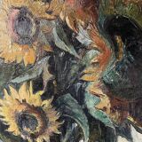"Sunflowers" Oil on canvas signed