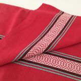 Vintage Basque set: square tablecloth & 7 napkins, 1960s