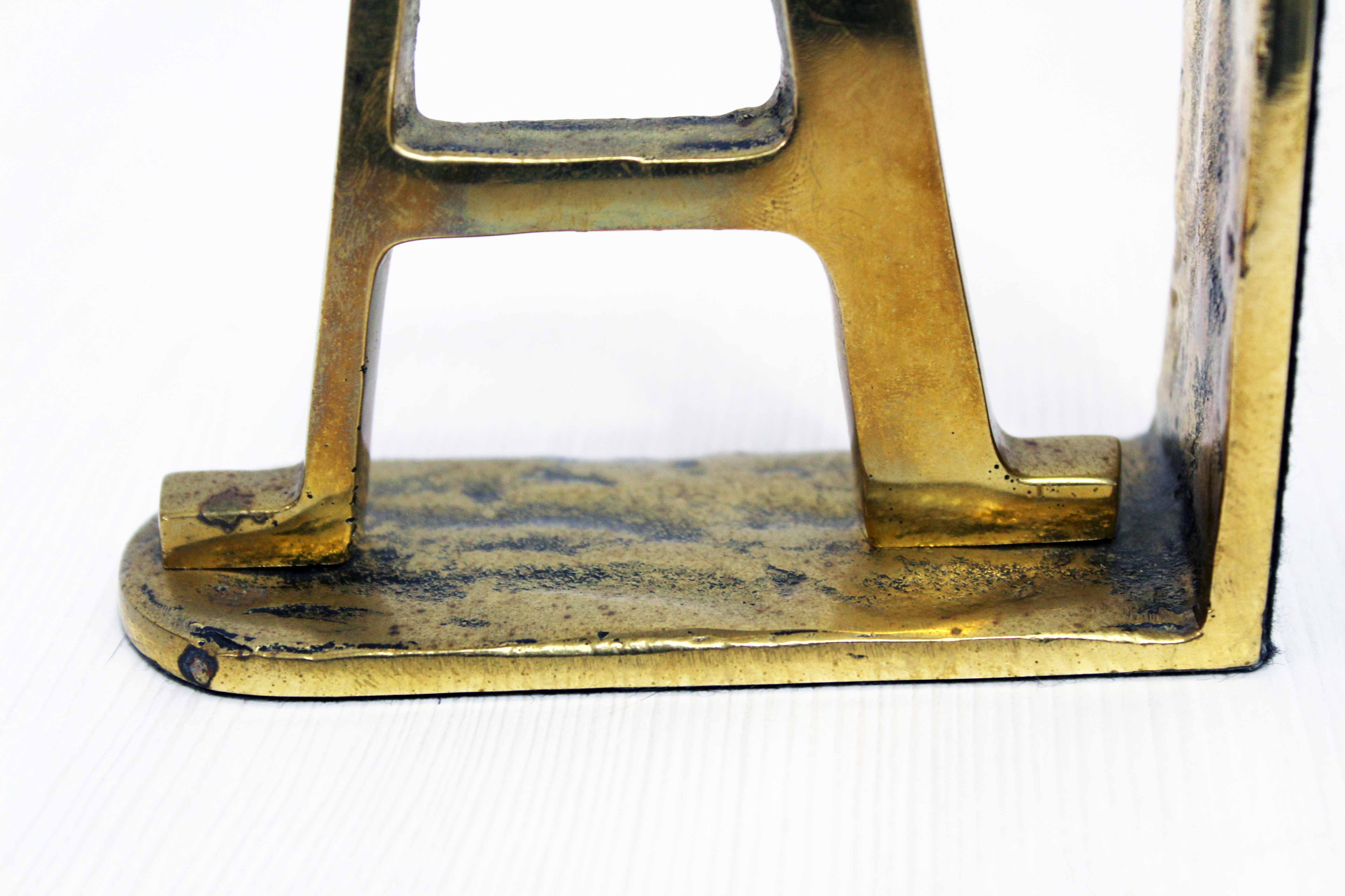 Bookends "Alpha Omega" brass