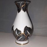 Small vintage vase - leaf decoration - signed "A Mourlon"
