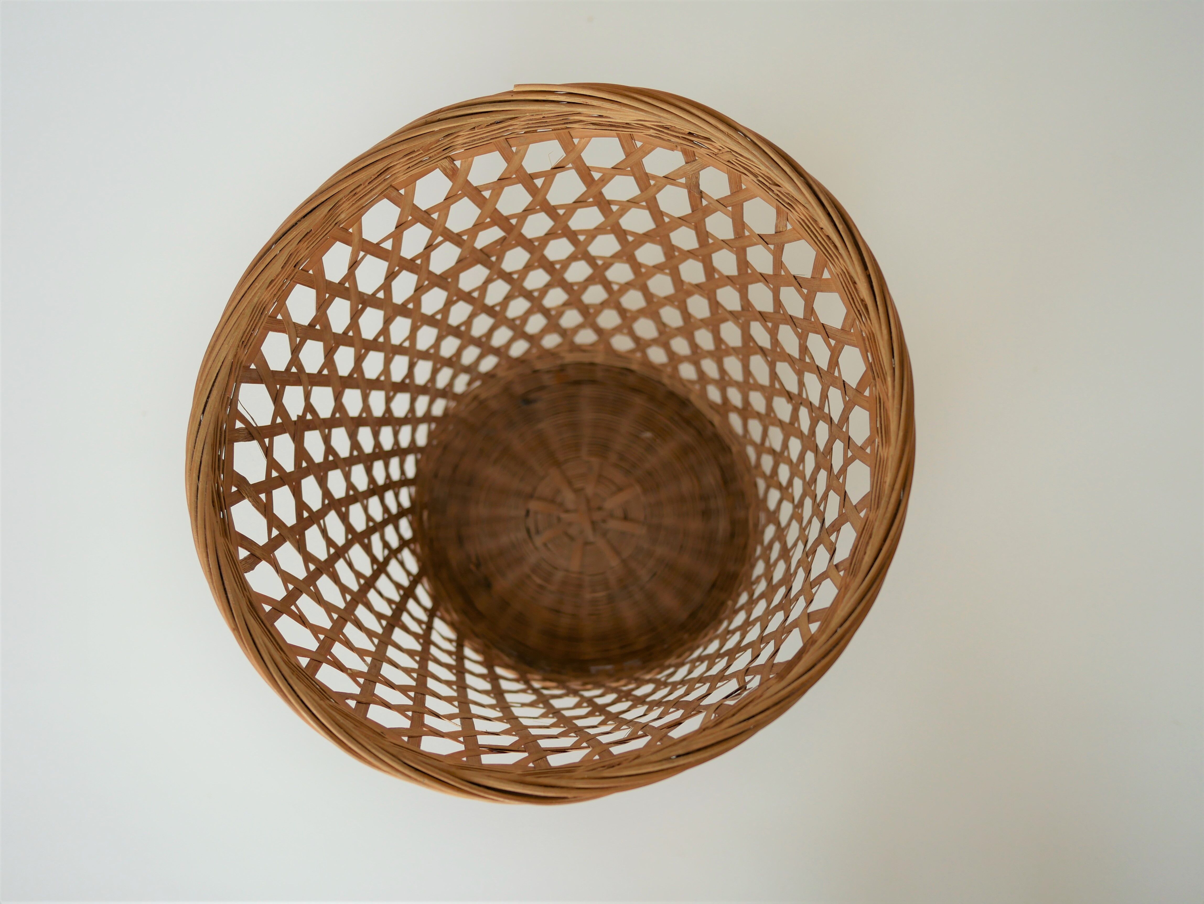 Vintage paper basket in rattan