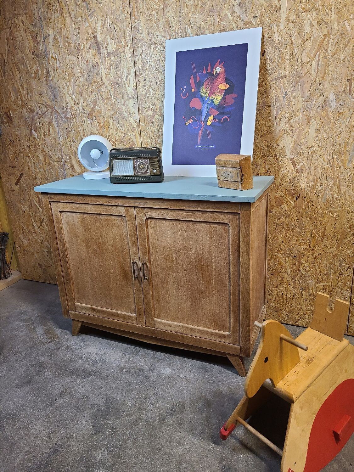 Vintage patinated parisian cabinet circa 1950