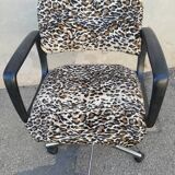 Vintage leopard fabric office chair