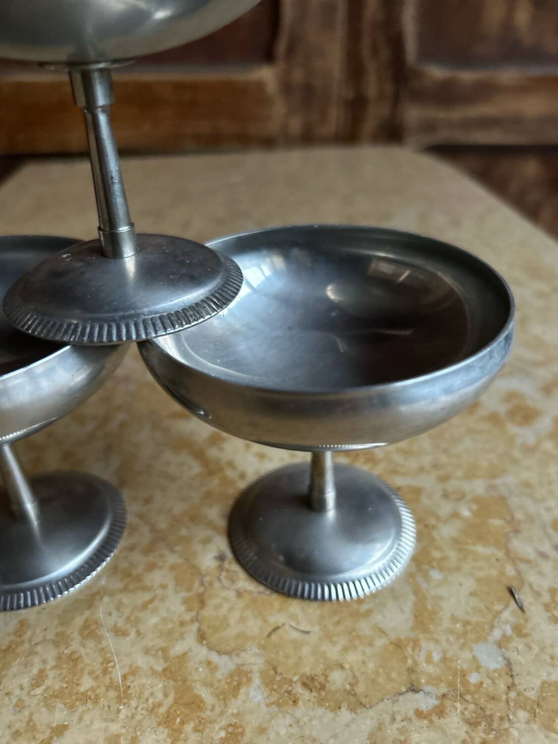 Set of 5 vintage footed dessert bowls