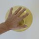 Amber Bubble Glass Ceiling Light, Brass Semi Flush Mount, Mushroom Lamp