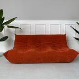 Ligne Roset Togo Orange Alcantara 3-seater designer sofa