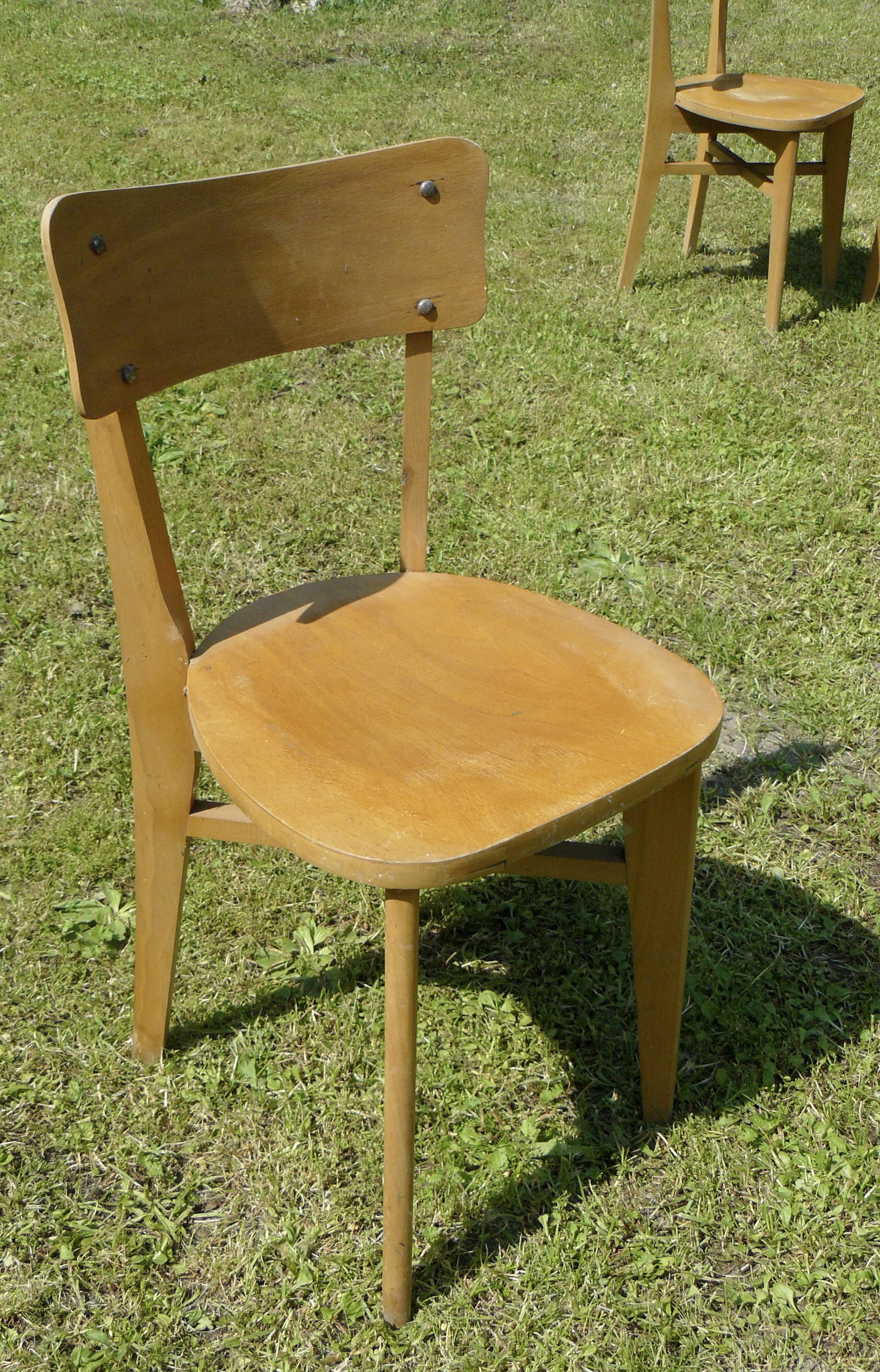 Série de 4 chaises bistrot vintage 1940
