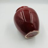 Vintage vase in glazed burgundy ceramic