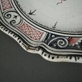 Large Rouen dish, 19th century, floral decoration