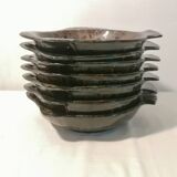 Set of 7 fish-shaped plates signed MARIUS GIUGE circa 1970