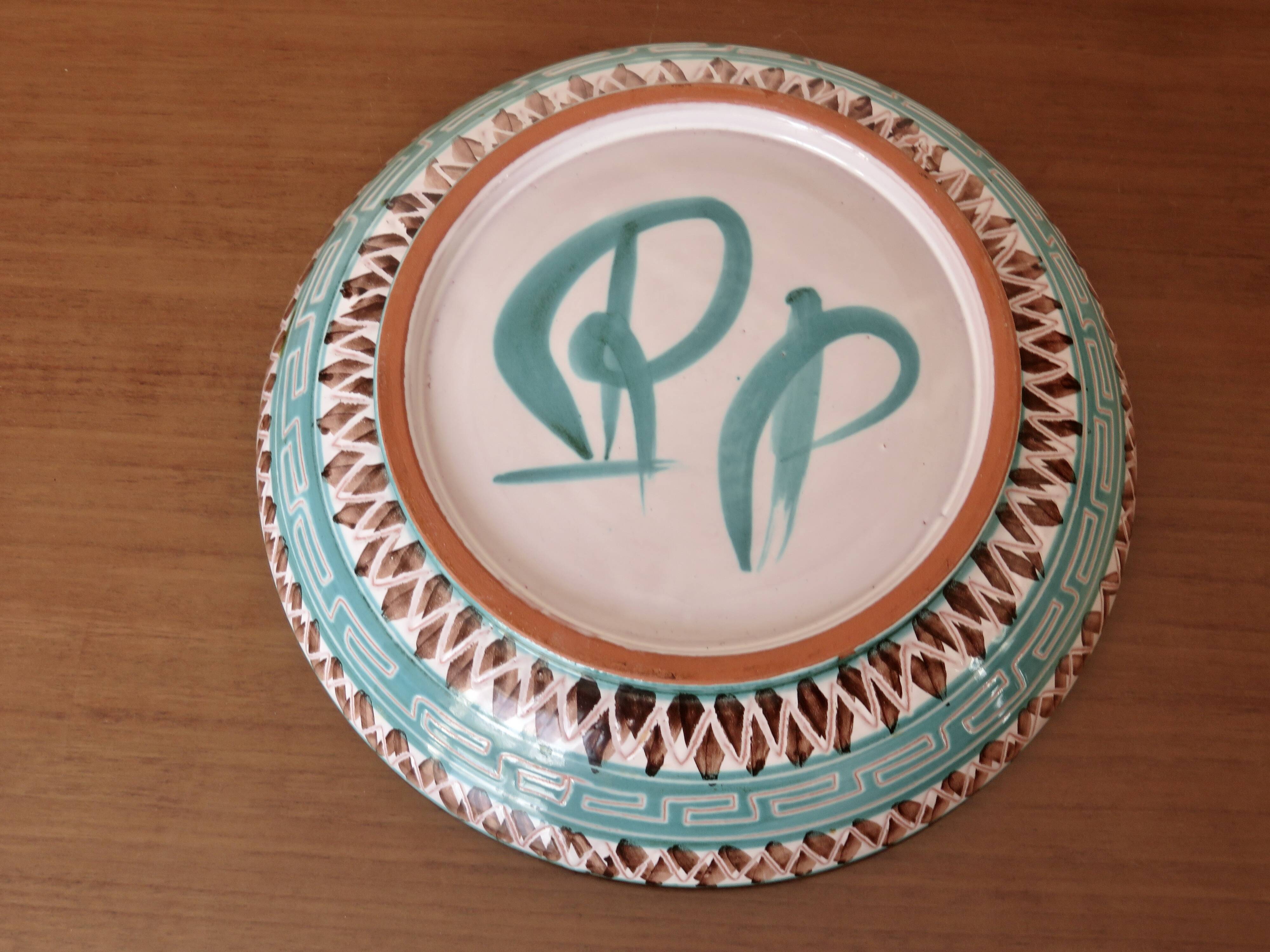 Large salad bowl by Robert Picault, signed