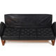 Danish Teak and Black Leather Sofa c.1960