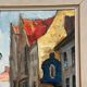 Original Swedish Oil on Panel - "Alley" by Knut Norman - Signed - Vintage and Framed - 59 × 46 cm (23.2" × 18.1")