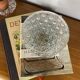 Round wall light ceiling fixture in glass with diamond points vintage 1970s