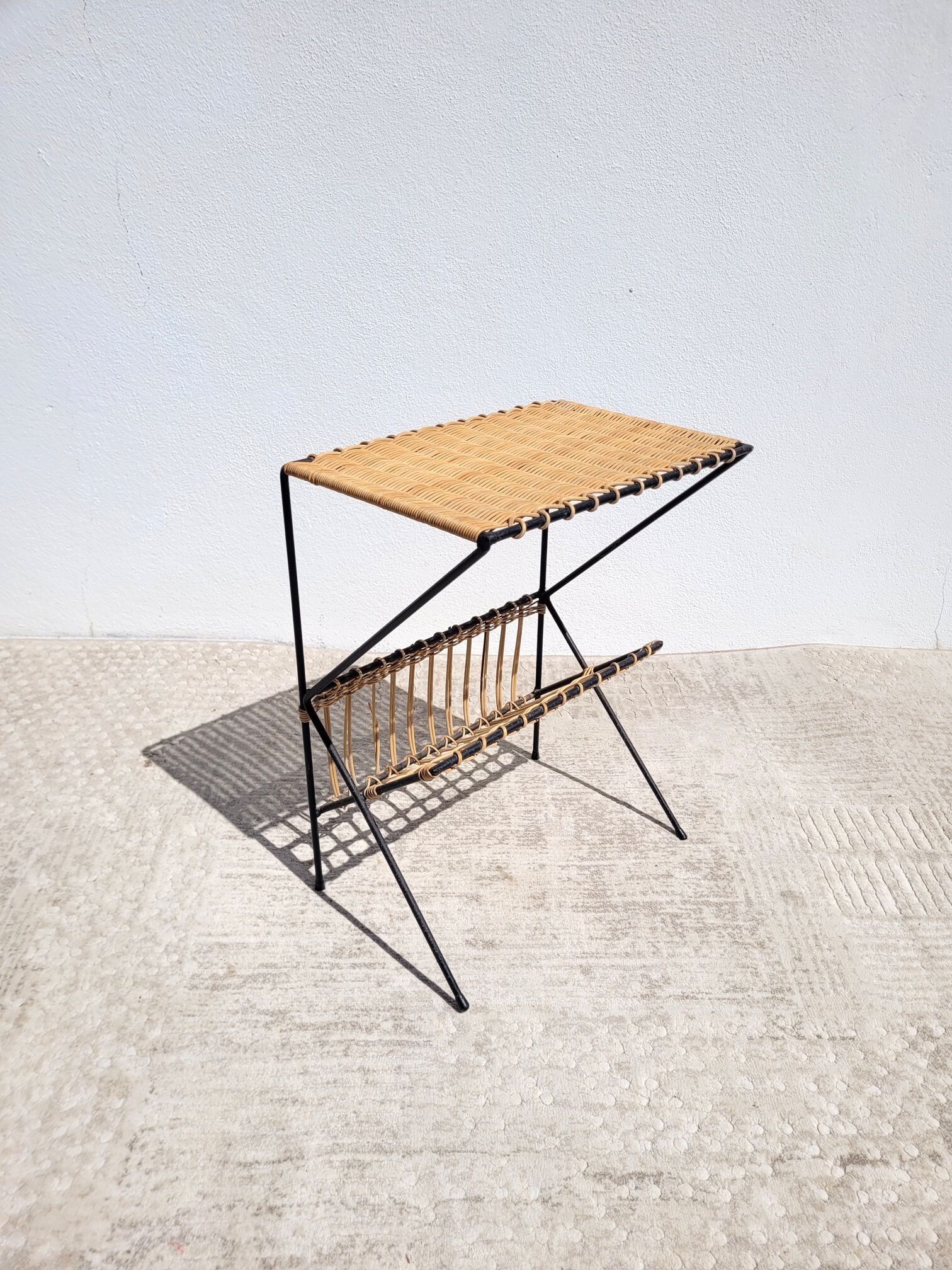 1960 rattan magazine harness triangular