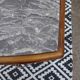 Narrow sideboard, art deco in light walnut, gray marble top