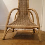 Vintage lamppost in rattan shape mushroom France 1950