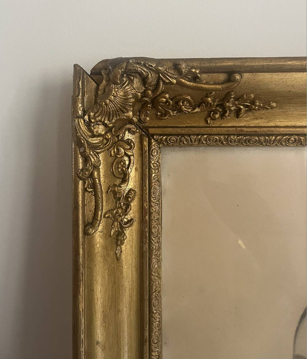 Portrait of a young woman in charcoal, French school circa 1840