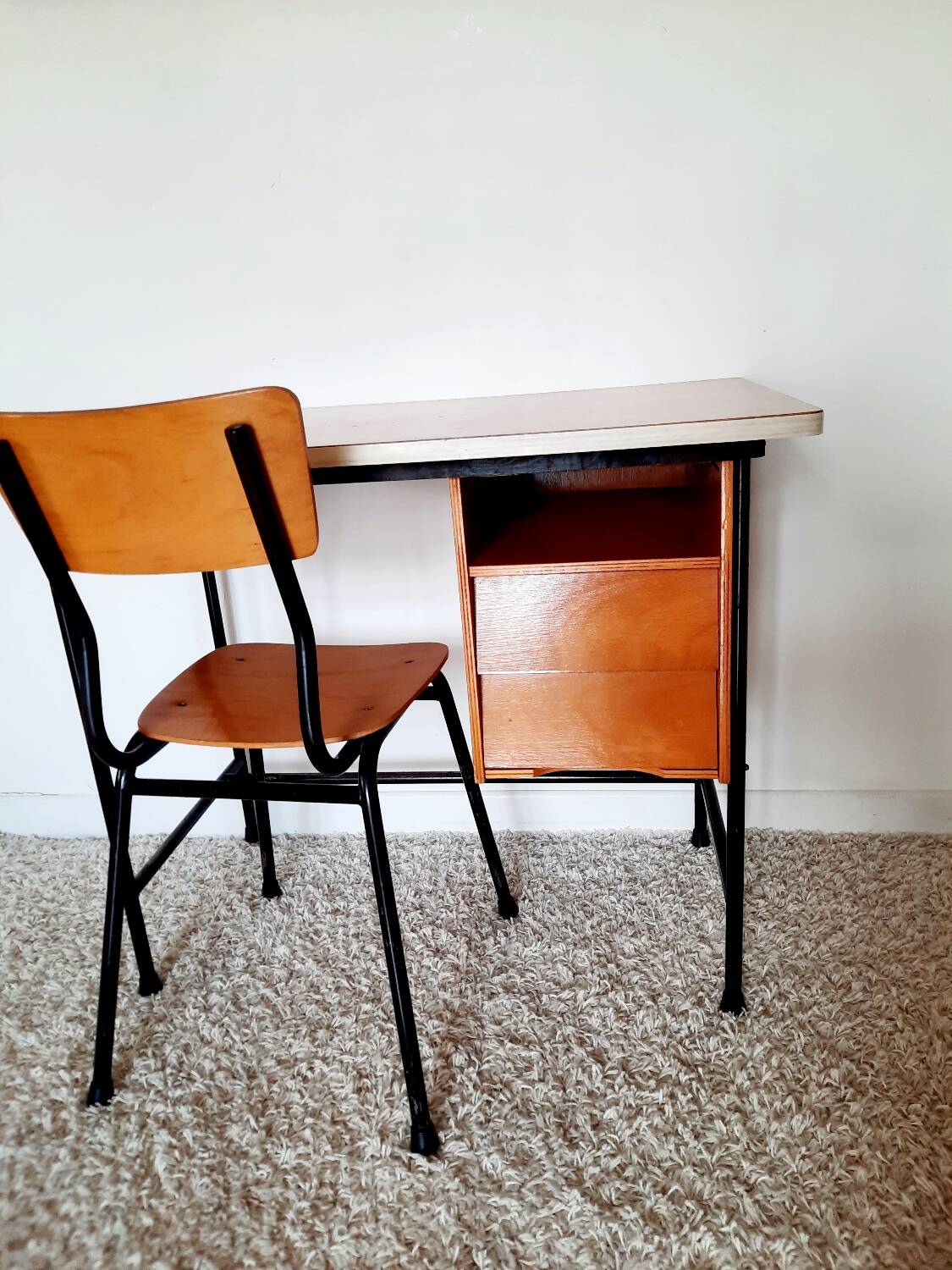 Bureau bois vintage années 50s