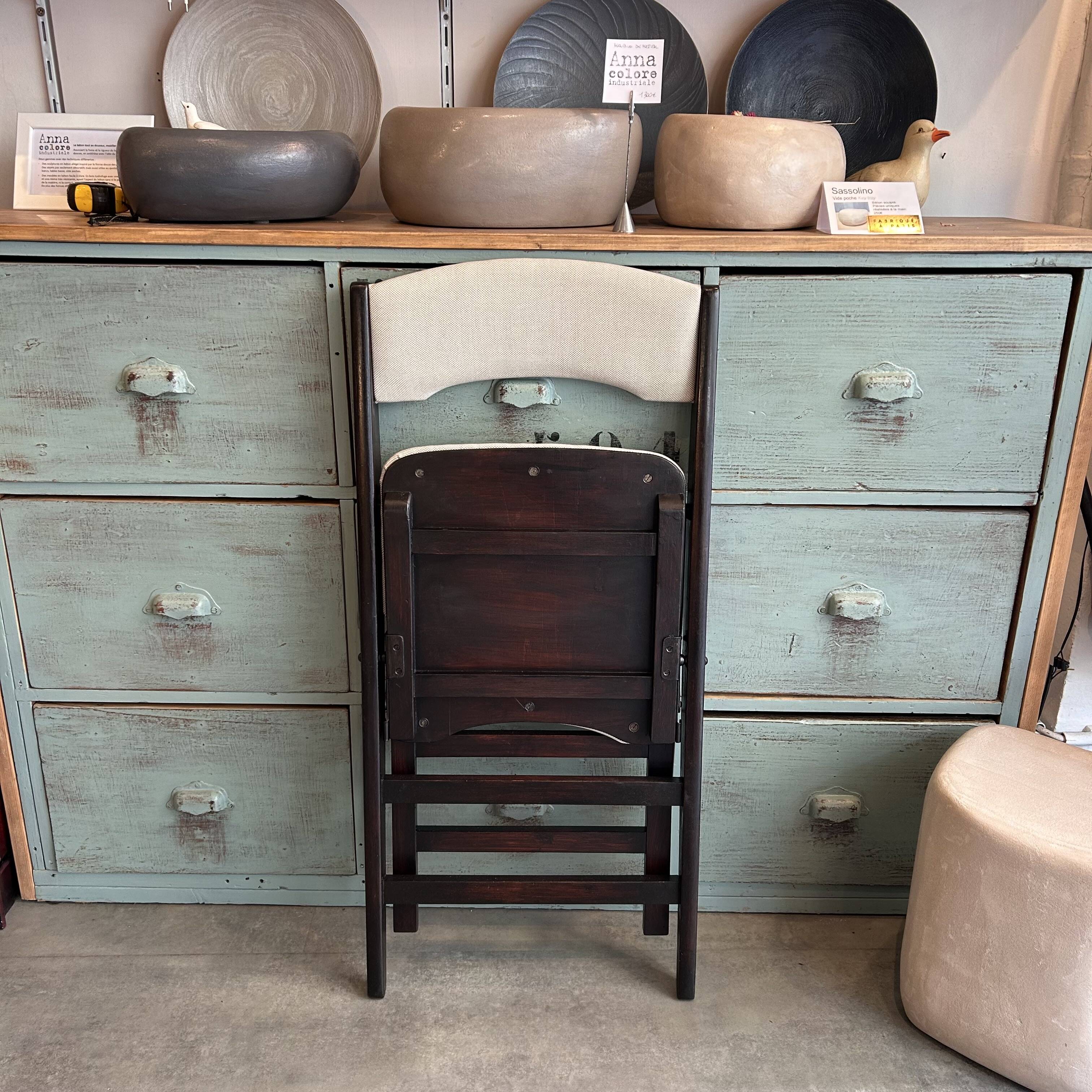 Vintage re upholstered folding chair