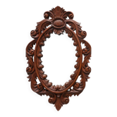 French Carved Walnut Oval Mirror with Pierced Acanthus Crest, circa 1900