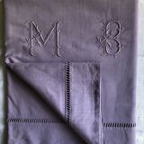 Old linen and cotton sheet tinted in lilac