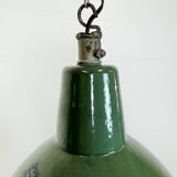 Industrial Green Enamel Factory Pendant Lamp, 1960s