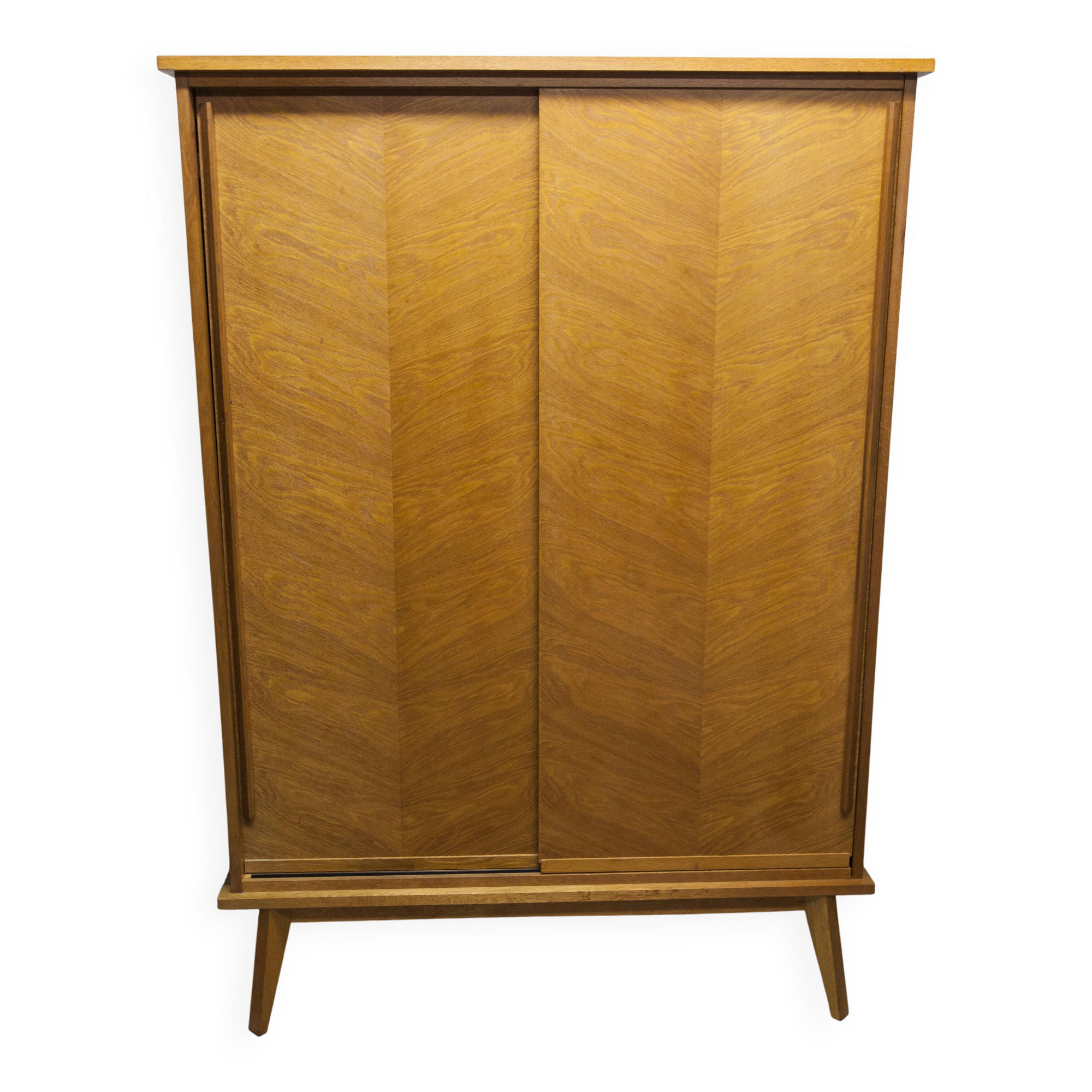 Armoire penderie 1950 pieds compas portes coulissantes plateau neuf
