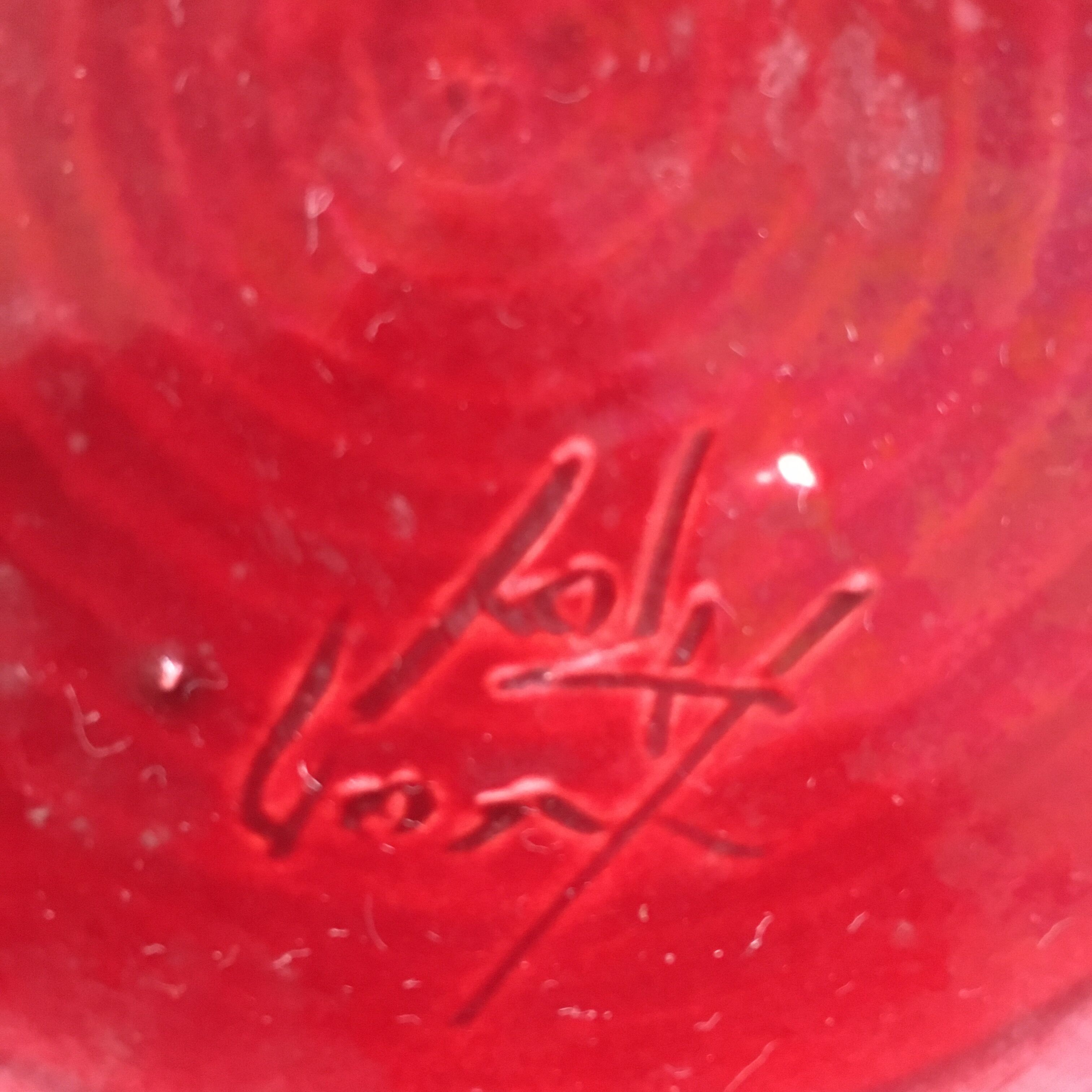 Shallow corolla dish signed