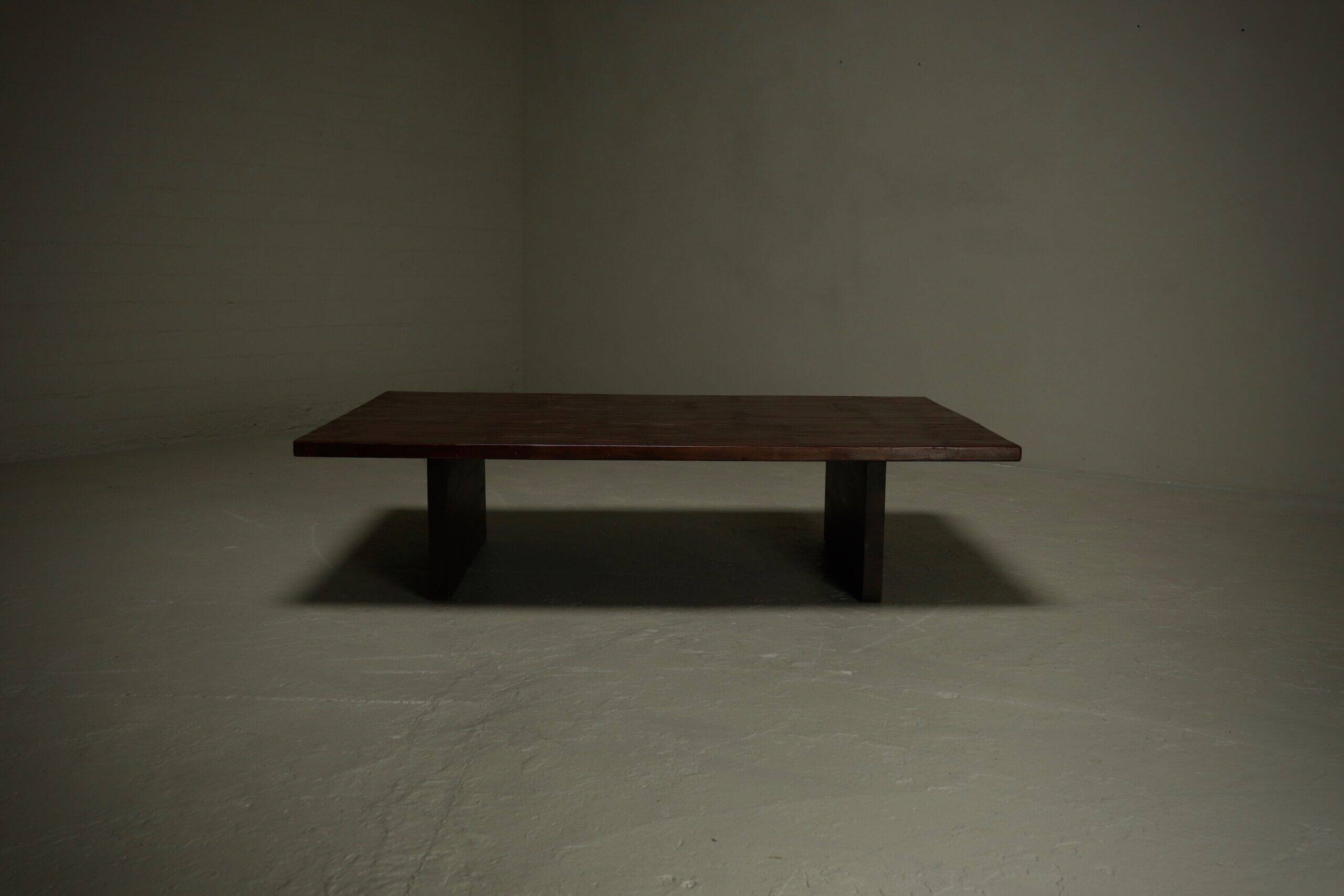 Bamboo and wood coffee table by Axel Vervoordt 1980s