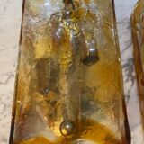 Mazzega two-tone glass wall sconces, Italy 1970