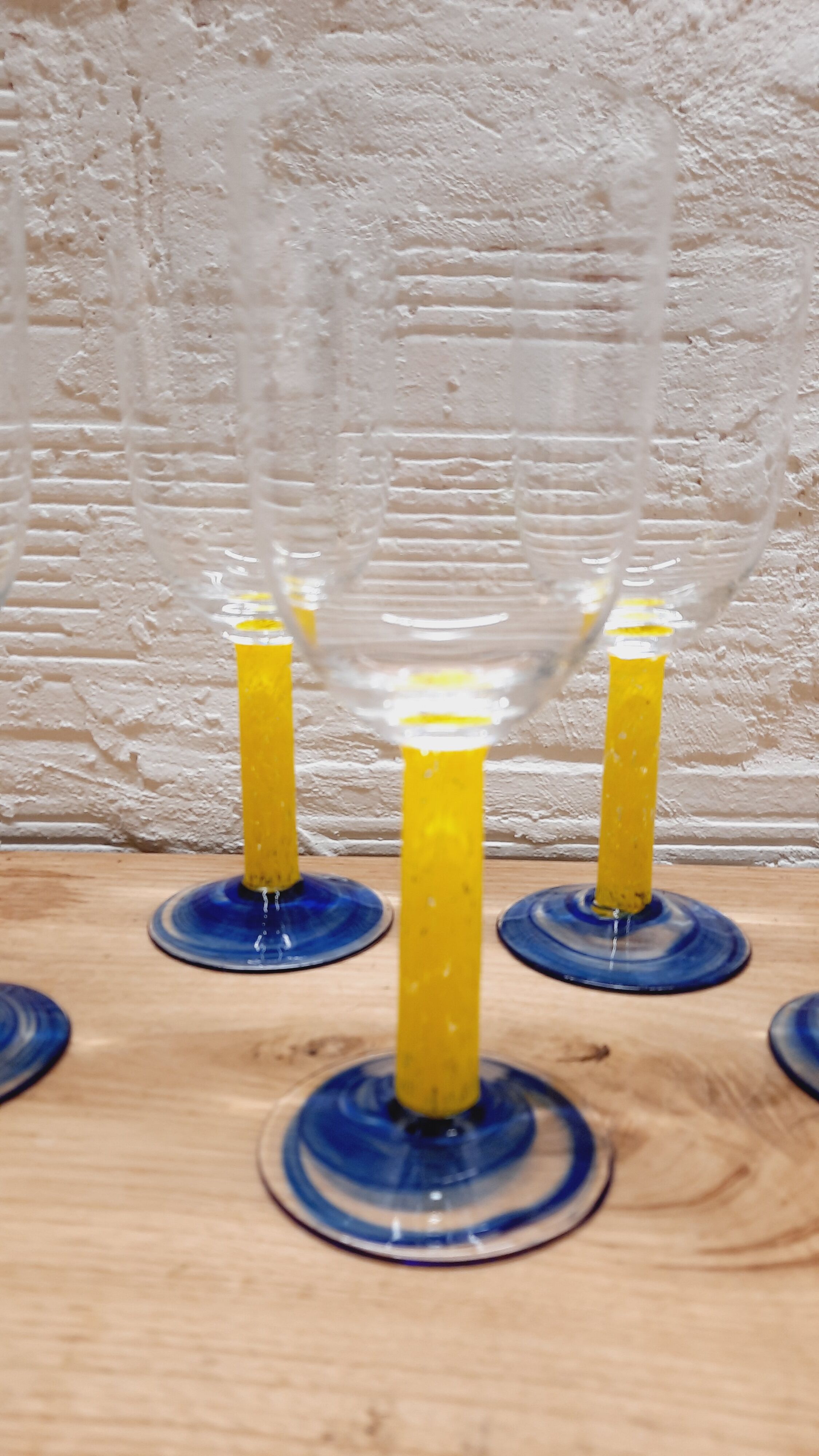 Set 5 water glasses 80s