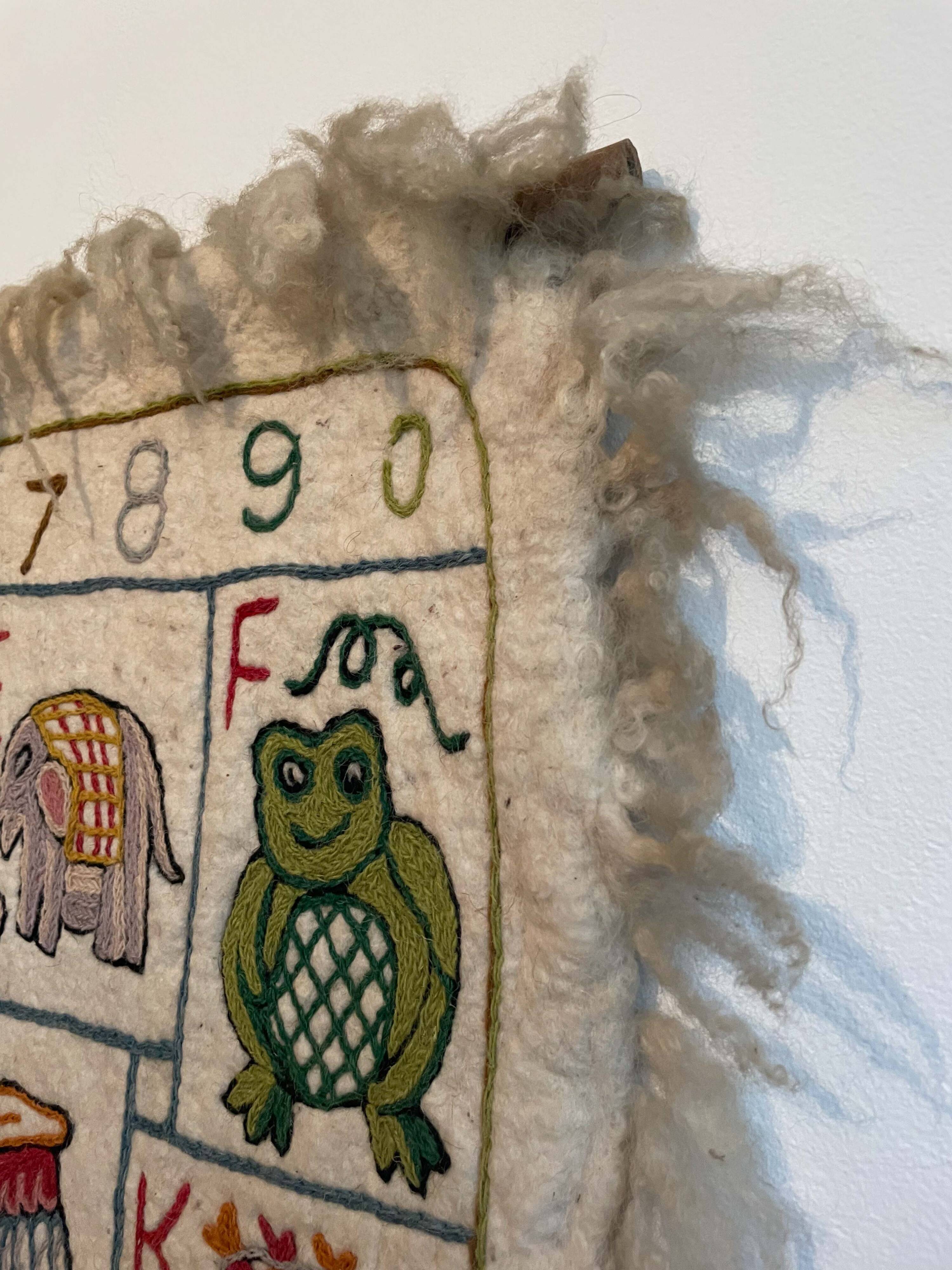 Vintage alphabet wall rug