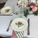 6 assiettes plates anciennes made in france digoin
