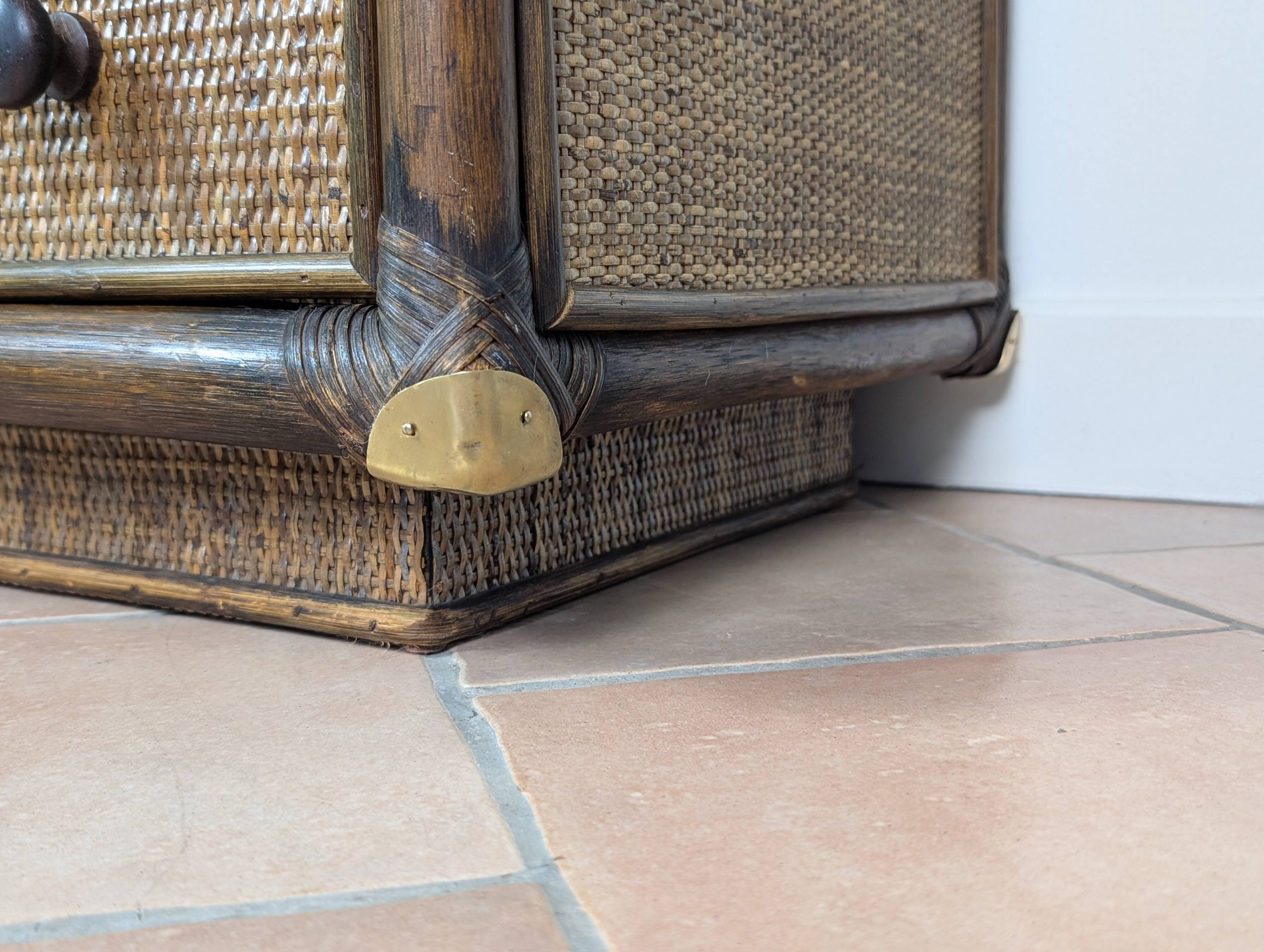 Commode bambou et rotin